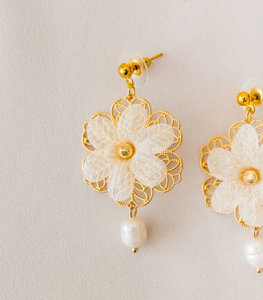 Flower In Gold plated Earrings